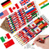 International Flags World Pencils: American, British, France, China, India with Erasers - 60 Pcs for School Supplies
