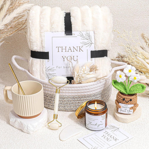 9 pengtai Thank You Gift for Women | PCS Self Care Gifts | Appreciation Gift Basket for Teacher, Coworker, Friend
