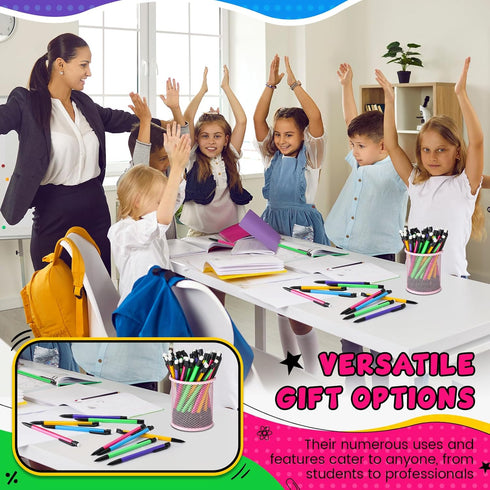 Colarr 300 Pieces Mechanical Pencils - 0.7 mm with Eraser, Colored Inkless Pencils for Kids, School, and Art