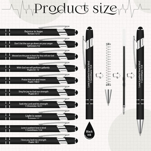 Geosar 30 Pcs Christian Pen, Inspirational Bible Verse Ballpoint Pens for Men, Women, Teacher, Black Ink