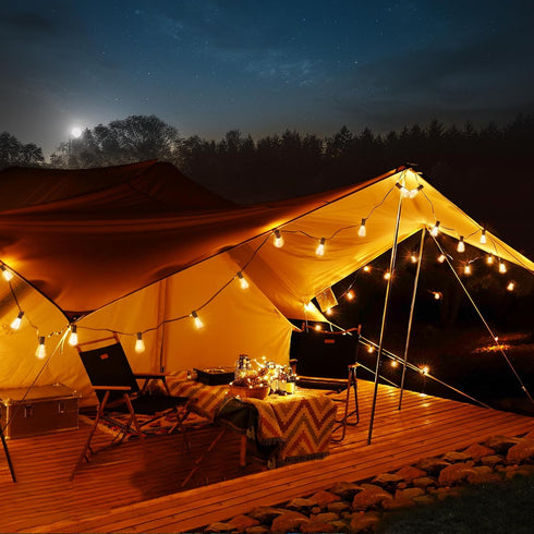 55FT 15+2 ST38 Bulbs BLIATLUS Solar String Lights Outdoor Waterproof with Remote Control Shatterproof LED for Porch