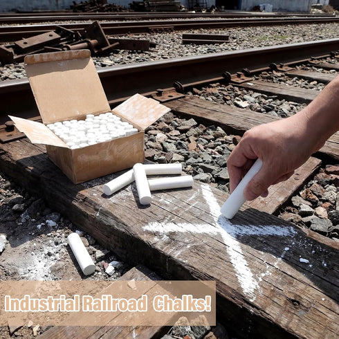 ForraFun 72 4 1 Inch Pcs Large x Railroad Chalk Tapered Temporary Marking White Chalk for Railways, Construction Sites
