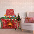 TaoBary Christmas Cardboard Fireplace, 35.4 x 38.6 Inch Red Brick Bulletin Board Decoration with PVC Garland