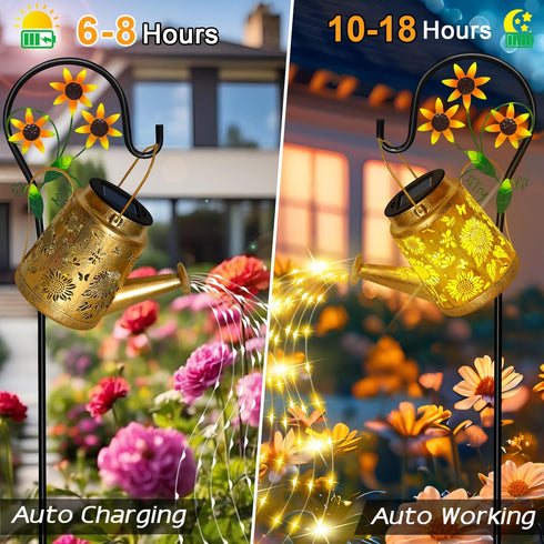ostritec Mothers Day Gifts, Solar Lanterns Garden Decor Sunflower Lights, Large Hanging Lantern with Shepherd Hook