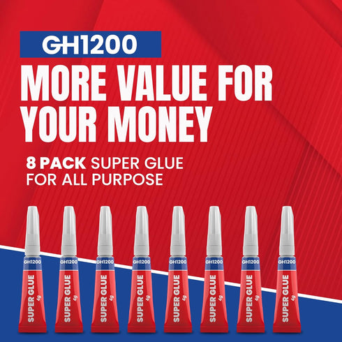4 Gram x 8 Strong Super Glue All Purpose with Anticlog Cap, Fast & Strong Adhesive for DIY Crafts