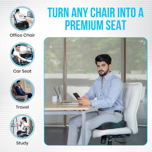 Viarous Gel Memory Foam Seat Cushion for Office Chair - Ergonomic Coccyx Cushion for Car Seat, Desk Chair & Wheelchair