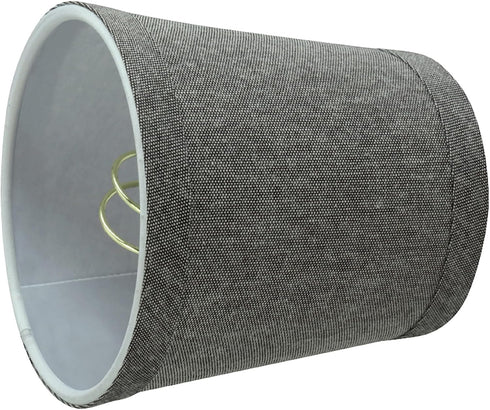 Aspen Creative 32716-2A, 3" 4" 4" Set 2 Empire Clip-On Chandelier Lamp Shade, Grey, Top x Bottom x Slant Height
