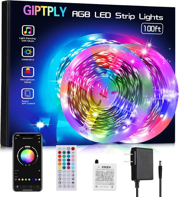 Led Lights for Bedroom 100ft, Led Strip Lights, Music Sync Color Changing