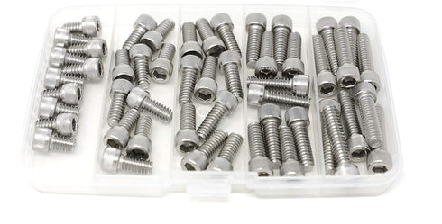 iexcell 50 Pcs 1/4-20 x 3/8" 1/2" 5/8" 3/4" 1" Stainless Steel 304 Hex Socket Head Cap Screws Bolts Assortment