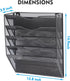 EASEPRES Magnetic 5 Pocket Mesh Hanging File Organizer, Wall Mounted Document Holder for Office Home School.