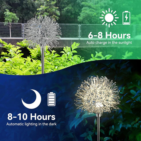 Solar Garden Lights Outdoor-2 Pack Outdoor Decorative Garden Lights, Waterproof Solar Outdoor Lights Auto ON/Off Solar Lights for Garden Gifts for Halloween Christmas, White by YShengMian