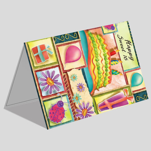 IDU 16th Card,16th 16 16 Girls,16 Birthday Birthday Gifts & Decorations for Girls,Sweet Party Decorations,Sweet Gifts