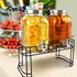 2 Pack 1 Gallon Drink Dispenser with Stainless Steel Spigot, Sun Tea Glass Mason Jar for Outside, Iced Lemonade