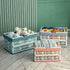 UShioart 20L Collapsible Crate Milk Crates for Storage Plastic shopping basket for Kitchen Bathroom (White)