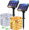 btfarm 2 Pack Solar String Lights Outdoor - 160LED 66FT Solar Fairy