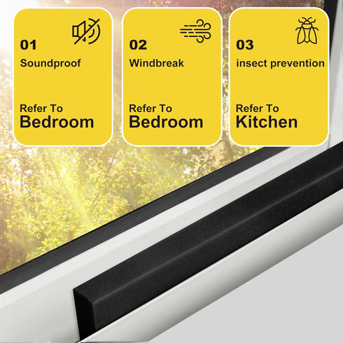 2Pcs Air Conditioner Foam Tape 2 inch x 6.5 ft - Non-Adhesive Weatherseal Tape with Glue Point for Door Window Seal