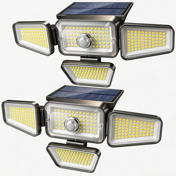 Solar Lights Outdoor, 3000LM Solar Powered Motion Sensor Light, IP65 Waterproof Security