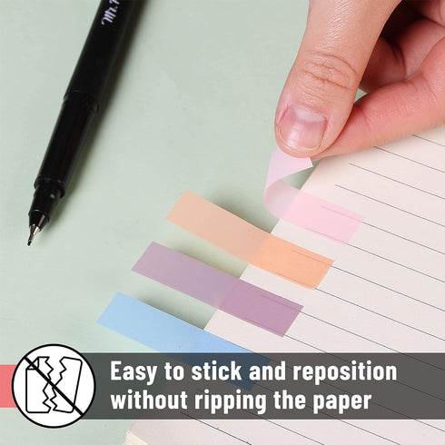 Mr. Pen Sticky Tabs, 1600 Pcs Colorful Transparent Book Tabs, Page Markers for Annotating Books