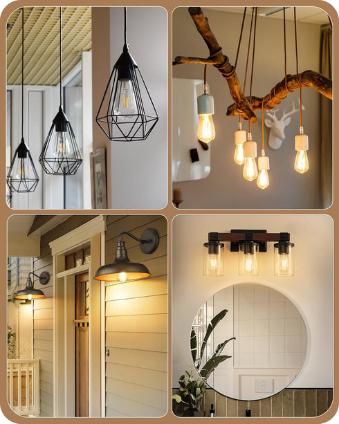 EDISHINE Vintage LED Edison Bulbs 6 Pack, 8W Equivalent 60W, ST64 Dimmable 700LM 2700K Warm White E26 Base