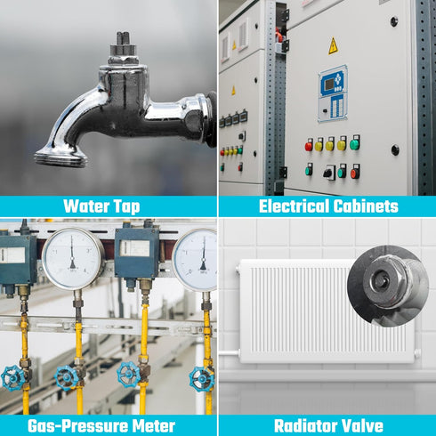 DURATECH 4 Way Sillcock Key with Bit, Multi-functional Water Key for Valve, Faucet, and Spigots