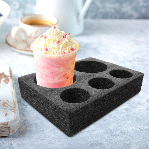 2.76X9.06X2.76 Inches Cup Holder Carrier Foam Tray for Takeout Beverages Milk Tea Coffee Drink Storage