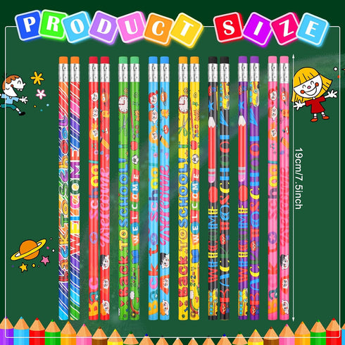Teling 120 Pcs School Pencils Welcome Back to School Pencils Back to School Supplies First Day of School Pencils Motivational School Pencils for Kids Students Teacher Classroom by Teling