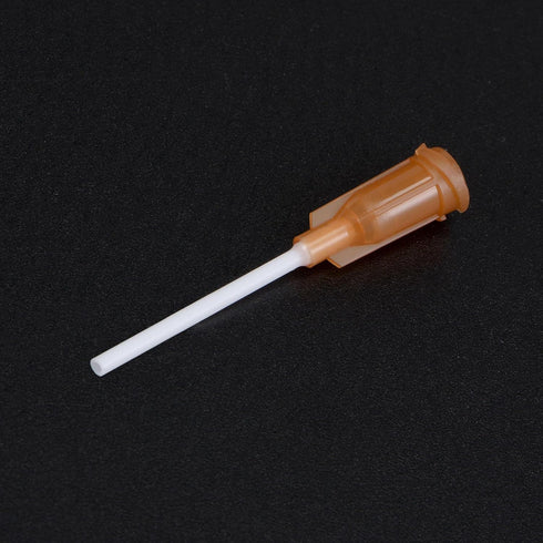 uxcell 20 Pcs 15G Plastic Dispensing Needles, 1" PP Glue Needle Tube Blunt Luer Lock Tips for Liquid Glue Gun, Amber