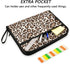 Leopard Cheetah Print Expanding File Folder, 13 Pockets Accordion Organizer, Sticky Labels, Zipper, A4 Document