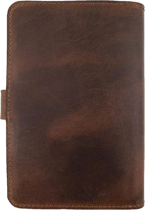 Rustic Cover for Field Notes (3.5 x 5.5 in. Notebook not Included) with Pen Slots, Protective Storage for Journal, Full Grain Leather, Handmade, Bourbon Brown