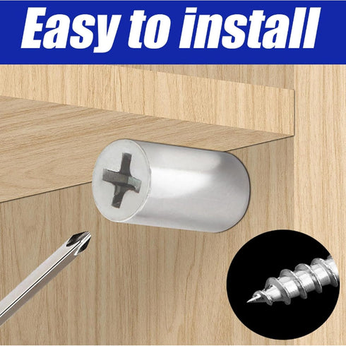DIELLY 48 Pack (48) Self Tapping Screws Cabinet Laminate Support, Shelf Pins with Non-Slip Sleeve, Cabinet Shelf Pegs