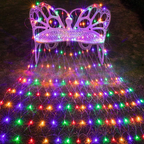 AWQ 200 9.8ft 6.6ft 8 LED x String Net Mesh Lights Modes for Christmas Wedding Party Home Garden Lawn Bushes Indoor
