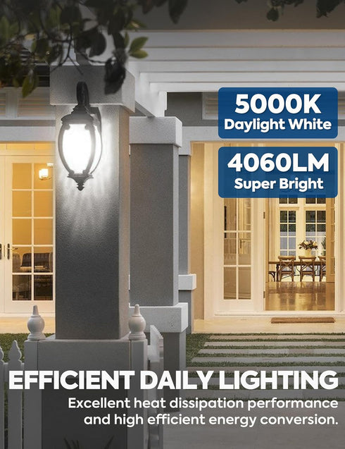 300W Equivalent LED Light Bulb, 4060LM Super Bright A23 LED Bulb, Daylight 5000K, 33W Energy Saving, E26 Medium Base, 120V for Garage, Warehouse, Shop, Supermarket, Non-Dimmable by Nouscan