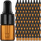 Nuogo 100 Pcs Amber Glass Mini Dropper Bottles, Small Empty Sample Vials with Dropper and Black Caps