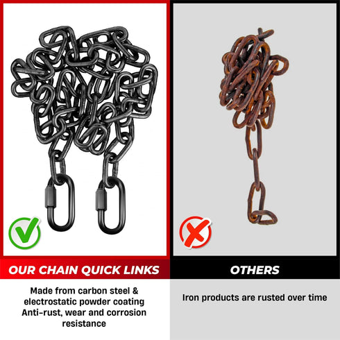 2PCS Heavy Duty Chain Quick Links, 4.2”, 2500 LBS Weight Capacity, Durable Anti-Rust High Strength Chain Connector
