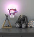 Puzzled Glass Pig Night Light - Decorative Glass Art Animal Night Light for Kids with On and Off Switch, Cute Lamp