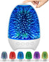 Aiscool Night Light Bluetooth Speaker, 3D Glass Fireworks Lamp with Touch Control,