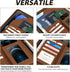 Ospelelf Leather Portfolio Folder | 3 Ring Binder with Storage Clipboard | Fits Letter Size Paper | Faux Abstract