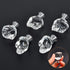 Milkary 10 Pcs Crystal Glass Door Knobs, Skull Clear Glass Wardrobe Pull Knobs with Screws, Drawer Knobs Handle