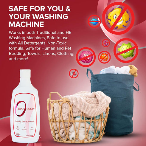 16oz Zero Odor Laundry Odor Eliminator - Permanently Eliminate laundry Odor Patented Molecular Technology Best