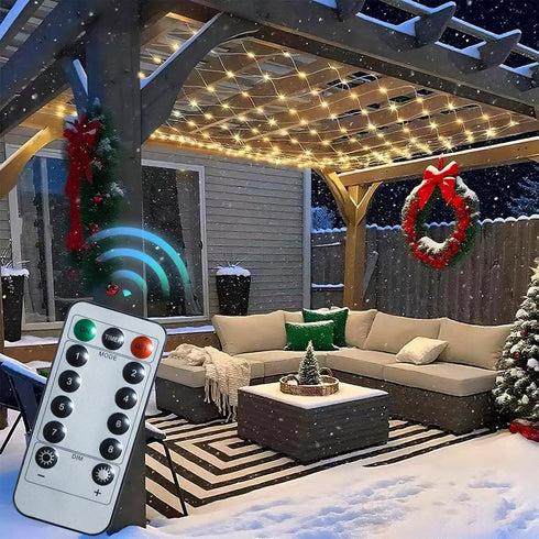 10x10 8 3 Sets, 3010 270 Net Lights Outdoor FT, Modes Connectable Mesh Lights with Plug- Connect FT Coverage, LED