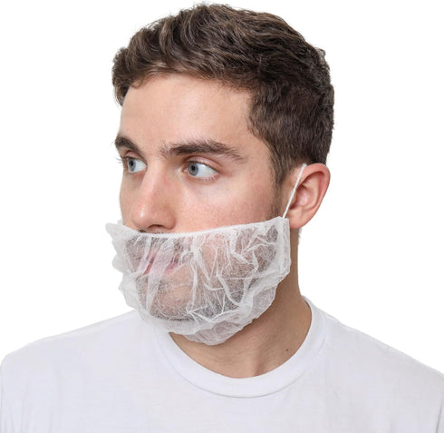 18" 21" Beard Nets, Disposable Beard Covers, Beard Net for Food Service, Cooking, Cleaning