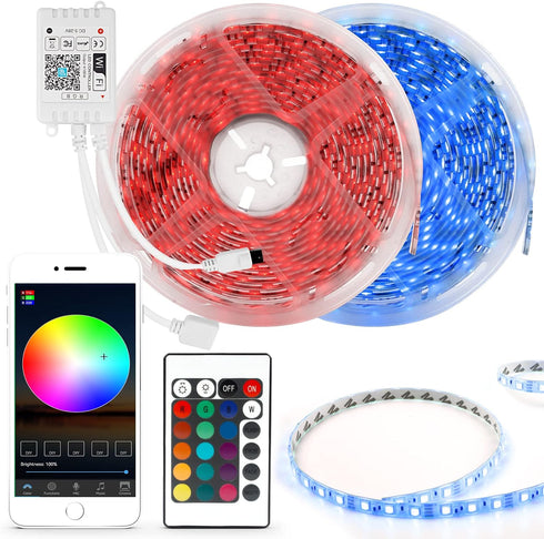4PIN 2-Ports 5V/12V/24V 5050 3528 5630 RGBZONE WiFi RGB LED Controller, Smart LED Light Strip Controller, DC for SMD