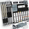 FourCandies 25PCS Art Mechanical Pencil Set with Case, 3PCS Metal Artist Lead Pencil 0.5, 0.7, 0.9 mm & 3PCS 2mm Lead