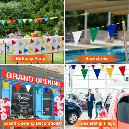 Pennant Banner Flags, Safety Flag Perimeter Warning Line for Construction/Traffic Barrier/Parking Lot/Rooftop/Party