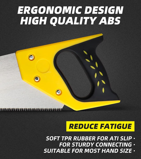 DOWELL 14 in Hand Saw, 11 TPI Fine Cuts Wood Saw for Sawing, Trimming, Gardening, Sharp Blade