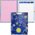 Rimilak Spiral Clipboard Folio with Refillable Lined Notepad, 14.5 x 9.8 Inch, Starry Sky Design