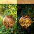 2 Pack JOIEDOMI Outdoor Solar Hanging Lantern Lights, Waterproof Tabletop with Handle, LED Moroccan Lanterns, Metal