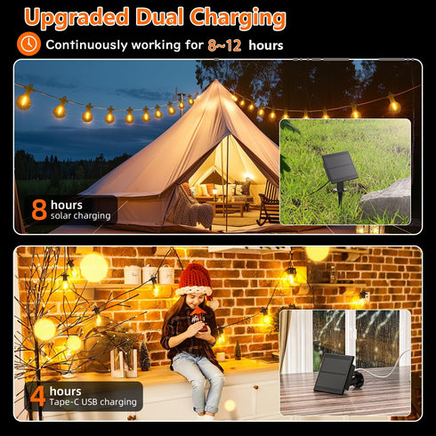 Bulbs IP65 Dimmable Kawaya Outdoor String Lights, LED Patio Light, Shatterproof Edison Globe - Waterproof Hanging Light