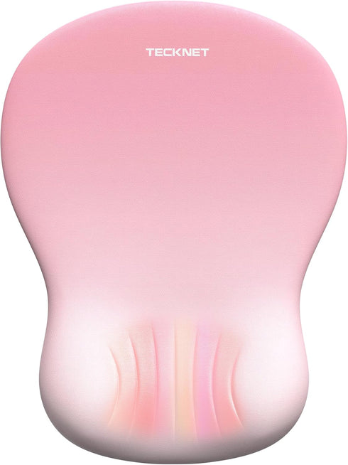 TECKNET Ergonomic Mouse Pad with Wrist Rest, Memory Foam Mousepad with Wrist Support, Smooth Surface, Middle Concave