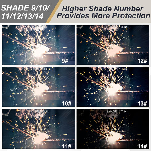 11, 2 Pack 4.5" 5.25" PATIKIL Gold Welding Glass Lens Shade x Hardened Helmet Filter Darkening Glass Welding Hood Lens